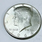 1964 Silver Kennedy Half Dollar - 90% Silver - Circulated Coin  #5529
