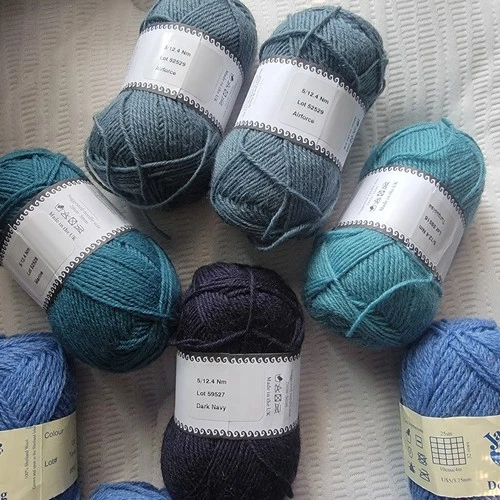 Jamieson's DK And Jamieson & Smith 5ply Shetland Mixed Blue Lot Of 10 Skeins image 3