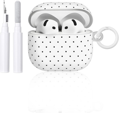 Kompatible Für Airpods 4 Hülle Mit Reinigungsset, Cute Polka Dot Muster Wellenpu