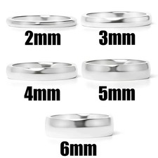 Tungsten Carbide Silver Polished Plain Wedding Band Ring 2mm 3mm 4mm 5m 6mm 8mm