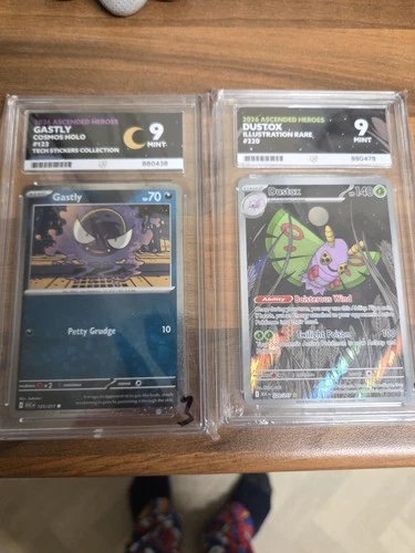Pokémon TCG 2x Graded Cards Gastly 123/217 And Dustox 220/217 Both Ace Mint 9