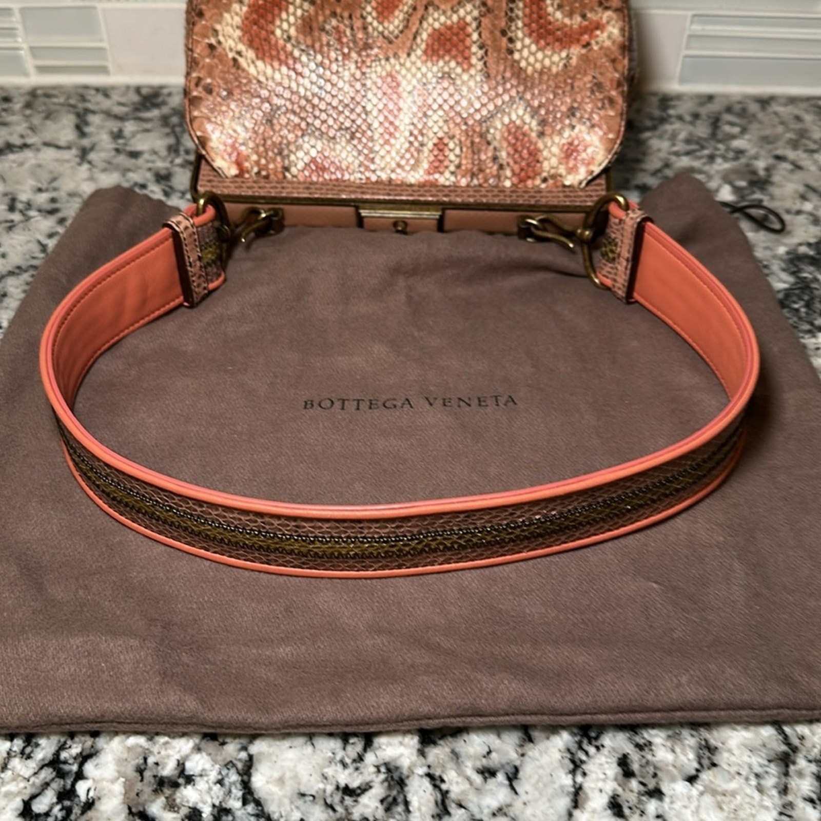 Bottega Veneta Limited Edition Python Dahlia Burano Bag thumbnail 7