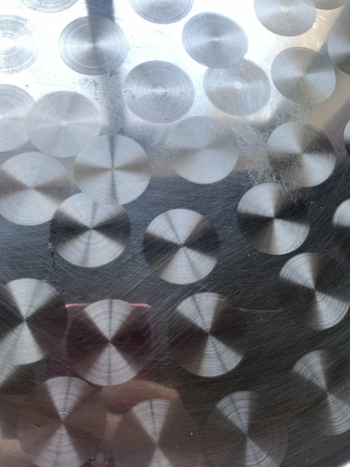 Round Tray with Swirl Pattern 16-Inch Stainless Steel Pre Owned - Image 3 of 4