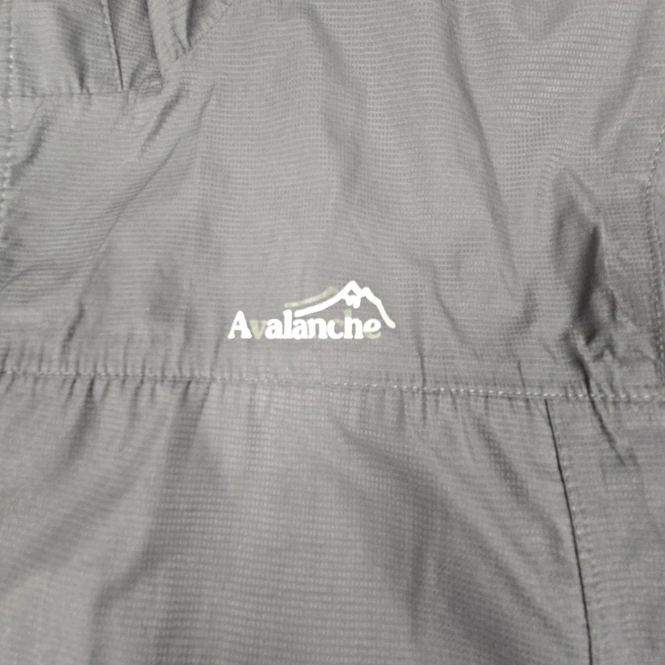 Jaqueta Avalanche masculina GRANDE cinza corta-vento inverno logotipo com capuz zíper completo tamanho G - Imagem 2 de 4