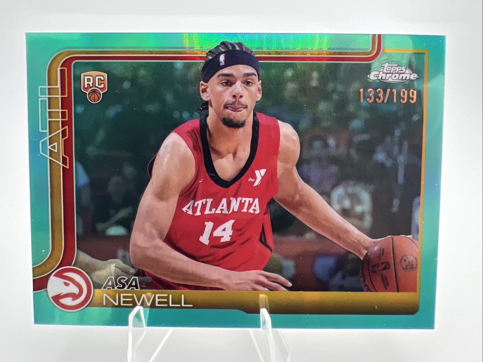 2025-26 Topps Chrome - Asa Newell #273 Teal Refractor /299 (RC)