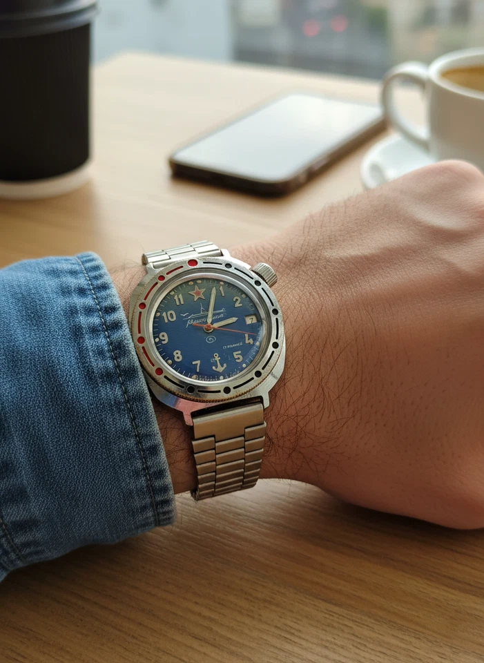 Reloj mecánico vintage URSS Vostok Komandirskie militar soviético Foto 3 de 4