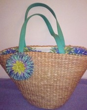 Womens Bath & Body Works Straw Tote Handbag