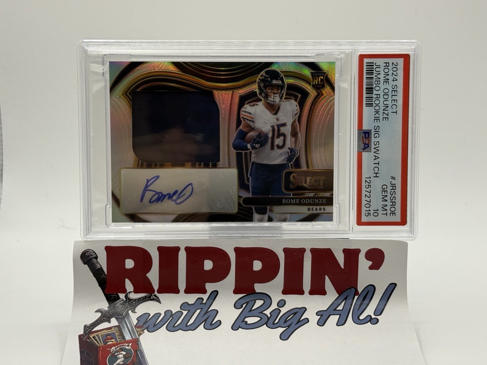 Rome Odunze Panini Select Jumbo Rookie Signature Swatches #JRSSROE Base