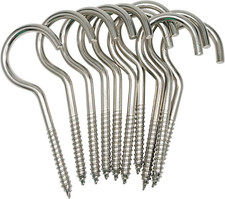 Axe Sickle 4 Inch Heavy Duty Large Screw Hook Ceiling Cup 4 Inch, Silver