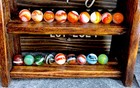 😎27-Vintage Peltier & Vitro Marbles-NM+Mint.59-.65 Stand Included-Opals-Rainbo — photo 3