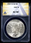 1927 Peace Silver Dollar – ANACS AU58 – Blast White Full Luster – #408