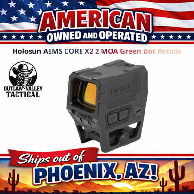 Holosun AEMS CORE X2 2 MOA Green Dot Reticle
