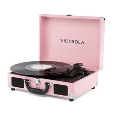Victrola Journey II Suitcase Turntable Record Player Pink Wired 3-Speeds 78-RPM