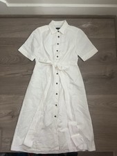 Ann Taylor White Linen Belted Dress Women’s, Size 0