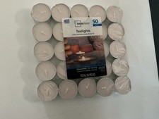 New,Mainstays Tealight Candles White Unscented Tea Light 50 Count Bulk