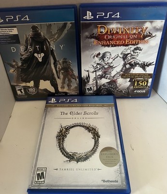 Lot Of 3 PS4 Games - Divinity Original Sin, Destiny, The Elder Scrolls