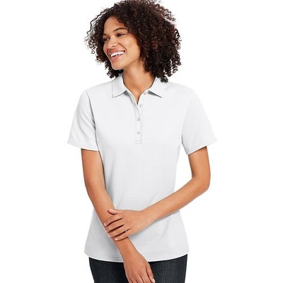 Hanes Women's X-TempÂ PiquÃ  Short-Sleeve Polo with Fresh IQ White Size L