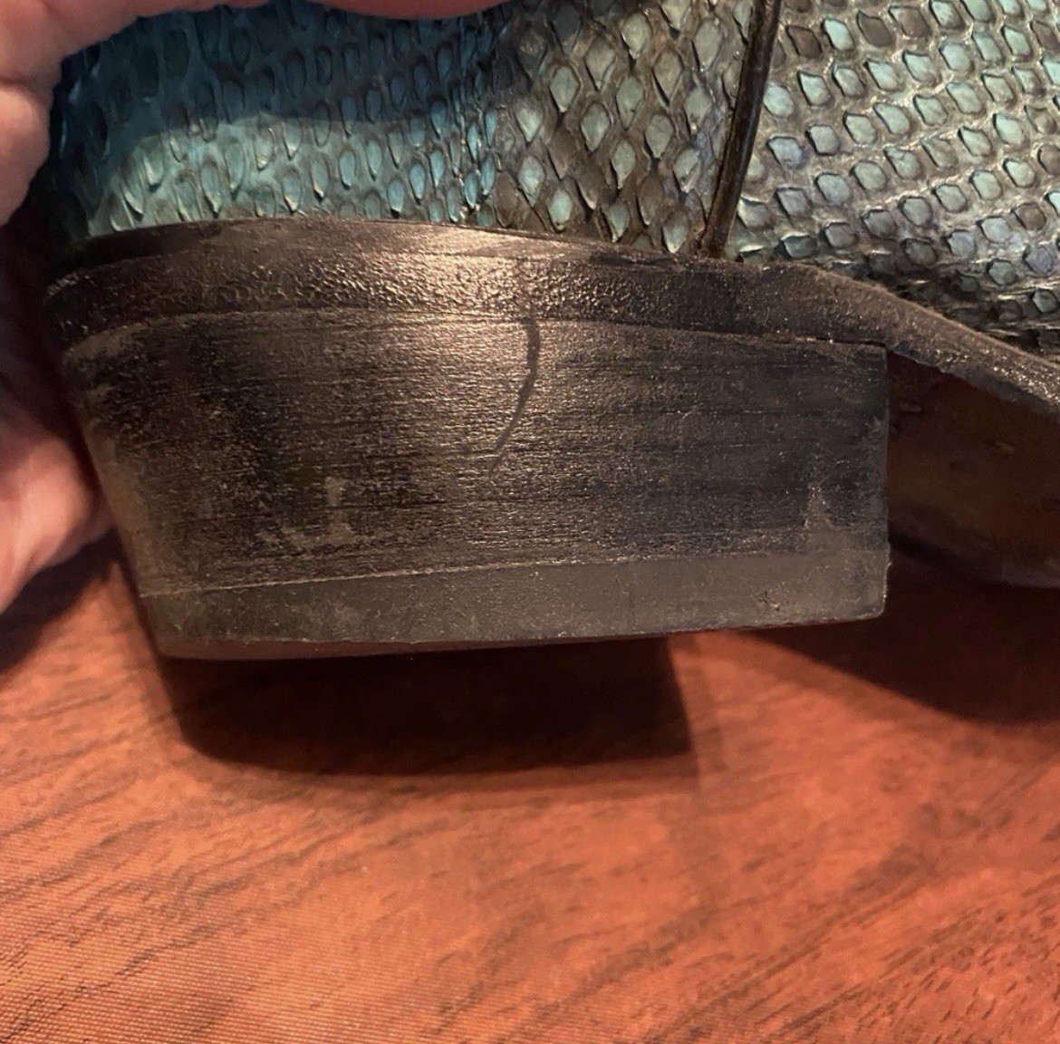 Genuine Turquoise Python Snakeskin Leather Boots … - image 6