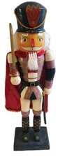 Hand-Painted 15" WOODEN Nutcracker Doll Christmas Decor VTG GM/HBC dept