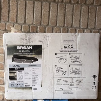 Broan BCSD130BL 30'' Convertible 300-CFM Black Under Cabinet Range Hood Brand