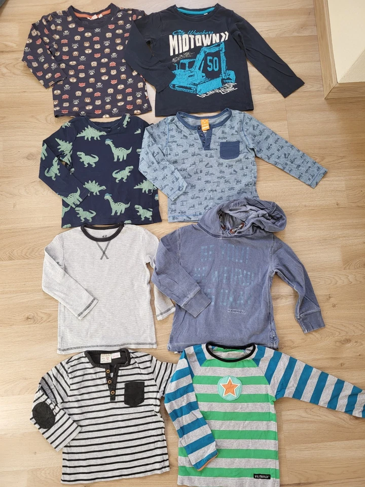 Langarmshirts 98 Dino Dinosaurier Bagger Fahrzeuge Zara H&M Pusblu Staccato C&A - Bild 1 von 1
