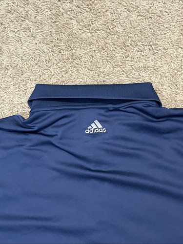 Adidas Climacool Herren Gr. M Poloshirt blau weiß gestreift sportlich Golf Stretch - Bild 9 von 14