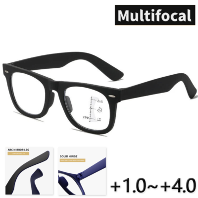 Occhiali Da Lettura Vintage Multifocali Progressive – Con Lenti Fotocromatiche E Anti-Luce Blu – +1.0 A +4.0