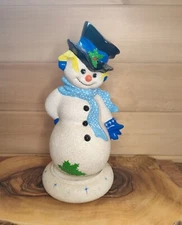 Vintage Byron Molds Rotating/Musical Frosty the Snowman 13"