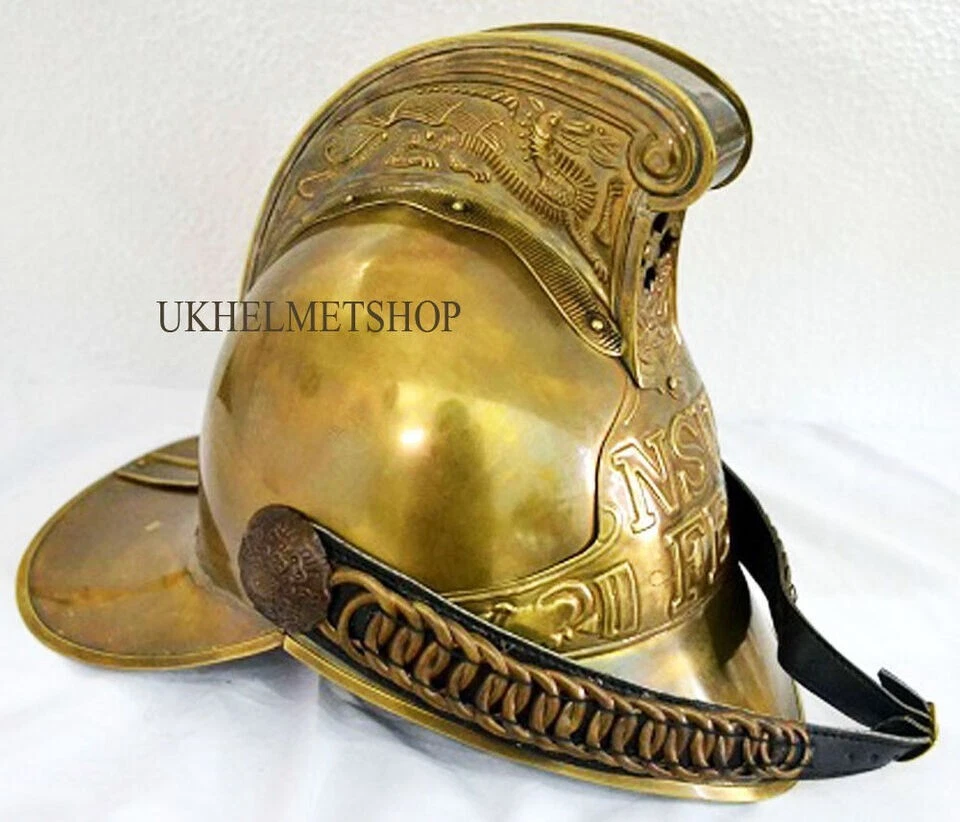 Antique Fireman Helmet High Quality Solid Brass Material Collectible Marine Gift - Image 2 of 2