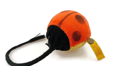 Vintage Steiff rollo ladybug rattle toy jingle bell German plush stuffed animal - Photo 9/10