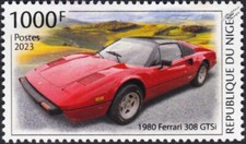 1980 FERRARI 308 GTSi Sports Car Stamp (2023 Niger)