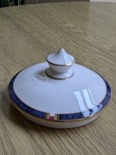 Royal Worcester Carina blue bone china sugar bowl lid superb condition 