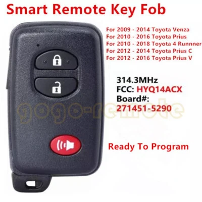 for Toyota Prius 2010 2011 2012 2013 2014 2015 Smart Remote Key Fob 271451-5290 - Image 1 of 2