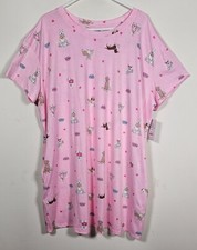 Joyspun Dog Lover Puppy Sleepshirt Nightshirt Nightgown Pink Size 2X-3X New