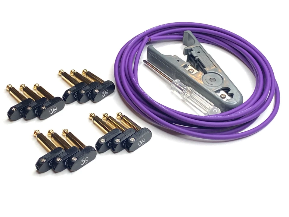 Kit de cable de conexión para guitarra eléctrica de bajo perfil sin soldadura Kurrent en ángulo recto paquete de 6 Foto 2 de 4