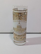 Washington DC US Capitol 4" Shot Glass 22k Gold by ASTAR Glassware Made in USA