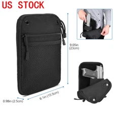 Tactical Concealed Pistol Pouch Carry Waist Gun Bag Handgun Holster & Belt Loops