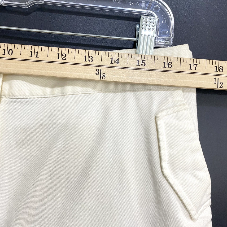 Pantalones Cortos Bermudas Talbots Para Mujer Talla 12 Marfil Elastizados 9" Entrepierna Pantalones Cortos Chinos Foto 3 de 4