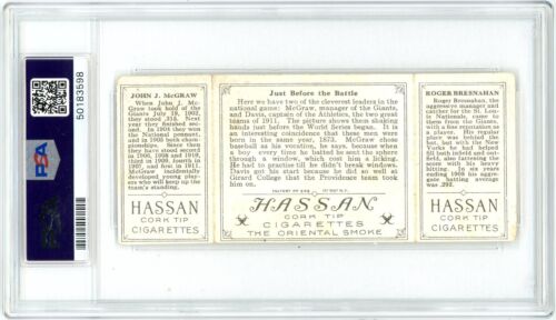 1912 T202 Hassan Just Before The Battle Bresnahan John McGraw PSA 1 P1412 - Picture 2 of 2