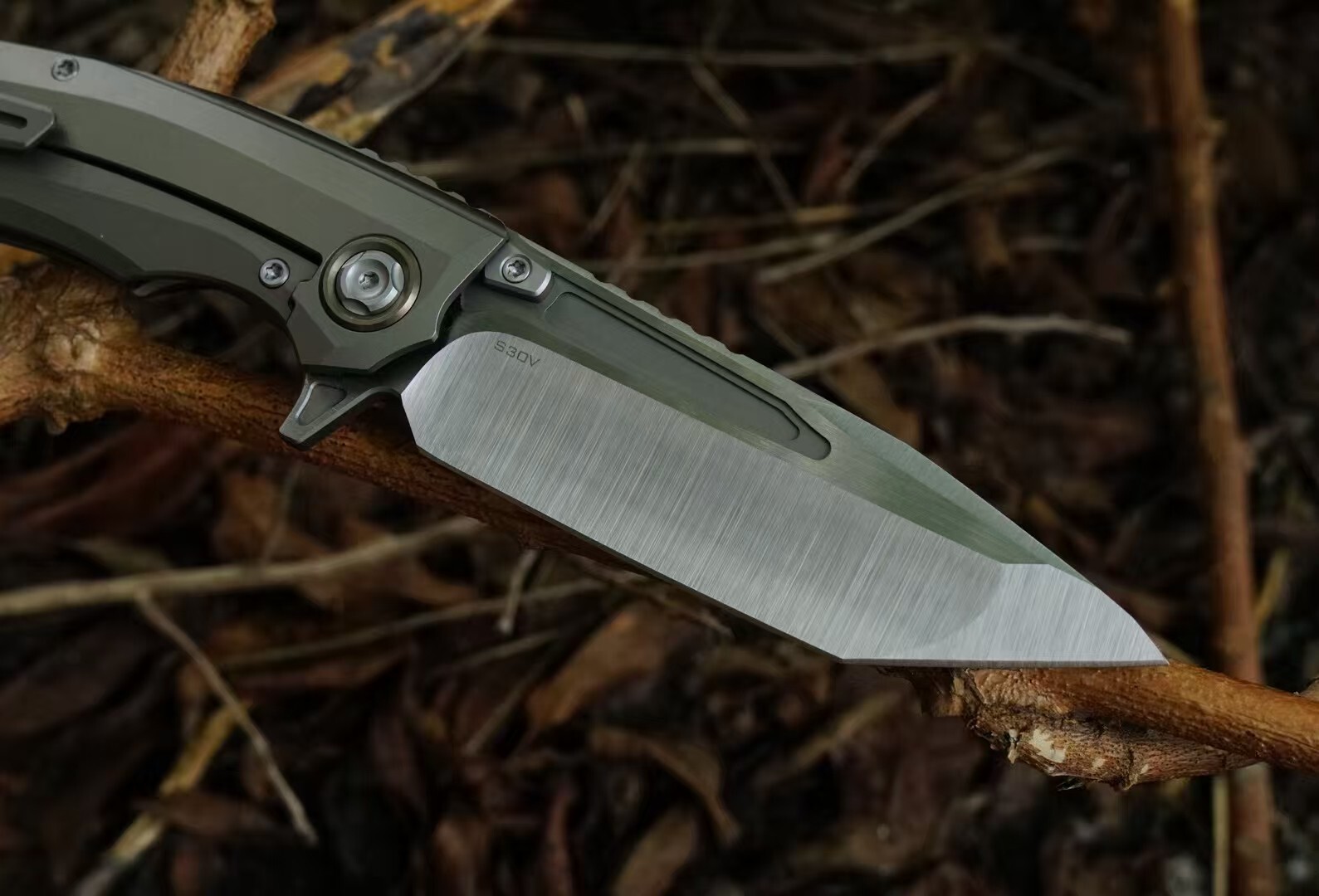 Venom T Pocket Knife S30V Tanto Blade Carbon Fiber Titanium Handle