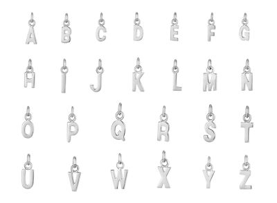 Sterling Silber zierlicher Initialen Anhänger - ohne Kette A-Z