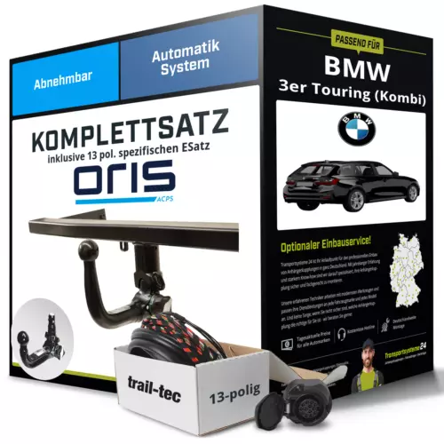 Für BMW 3er Touring Typ G21 Anhängerkupplung abnehmbar +eSatz 13pol 19- AHK