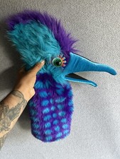 The Puppet Factory Snapper Blue Purple Bird Guzzle Puppet with Squeaker