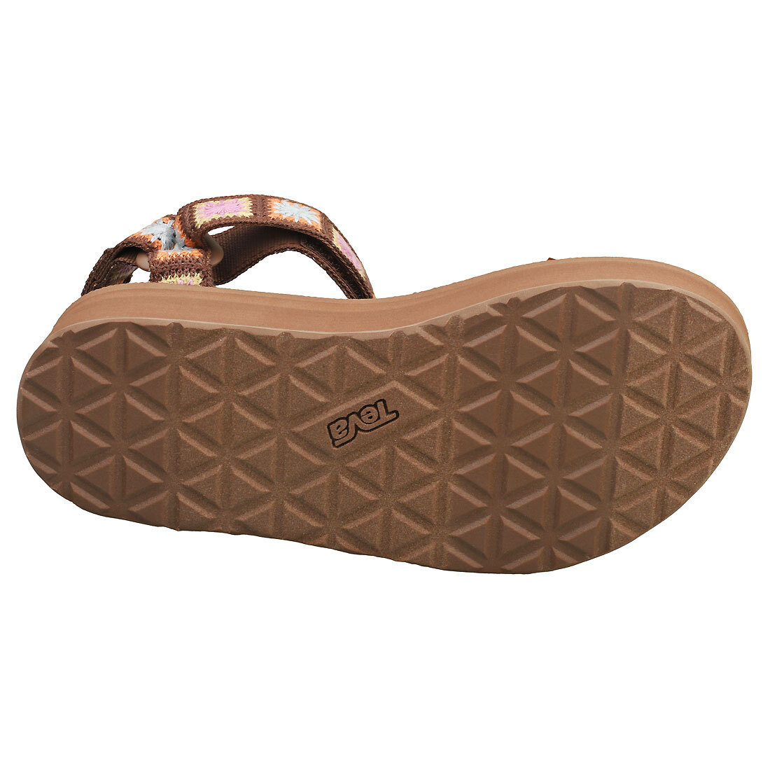 Teva Damen Universal Crochet Sandale – Häkellook, Flatform-Sohle, Klettverschluss, Recycelte Materialien