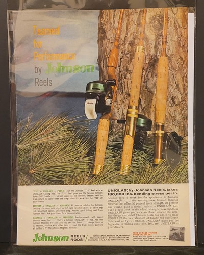 Johnson Reels & Rods Uniglas Fishing Poles Performance Vintage Print Ad 1969 - Picture 2 of 3