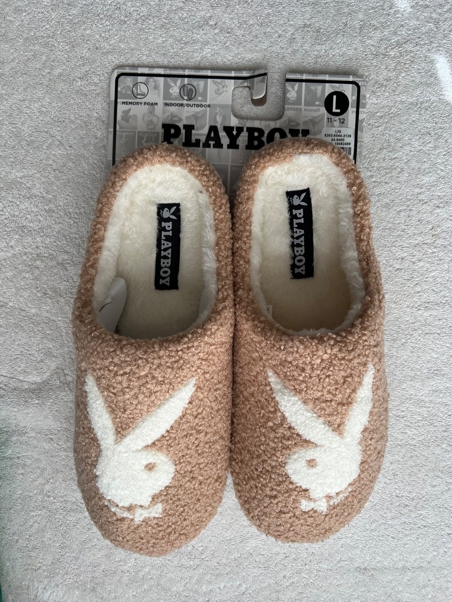 PLAYBOY MENS LOUNGE SLIPPERS M 9/10 BUNNY INDOORS OUTDOORS MEMORY FOAM AUTHENTIC New Playboy Bunny Mens Memory Foam Indoor Outdoor Slippers  main image 3
