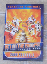 2008 SYRACUSE ORANGE NCAA Football Pocket Schedule