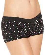 Jenni by Jennifer Moore Seamless Boyshort Black Kaleidoscope Polka Dot XS - NWOT