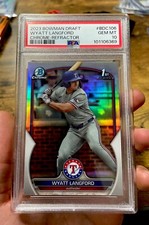 2023 Bowman Draft Wyatt Langford Chrome Refractor #BDC-106 Texas Rangers PSA 10