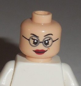 Genuine Lego Minifigure Head "Female, Glasses, eye mask, Red Lips" NEW Quinzel